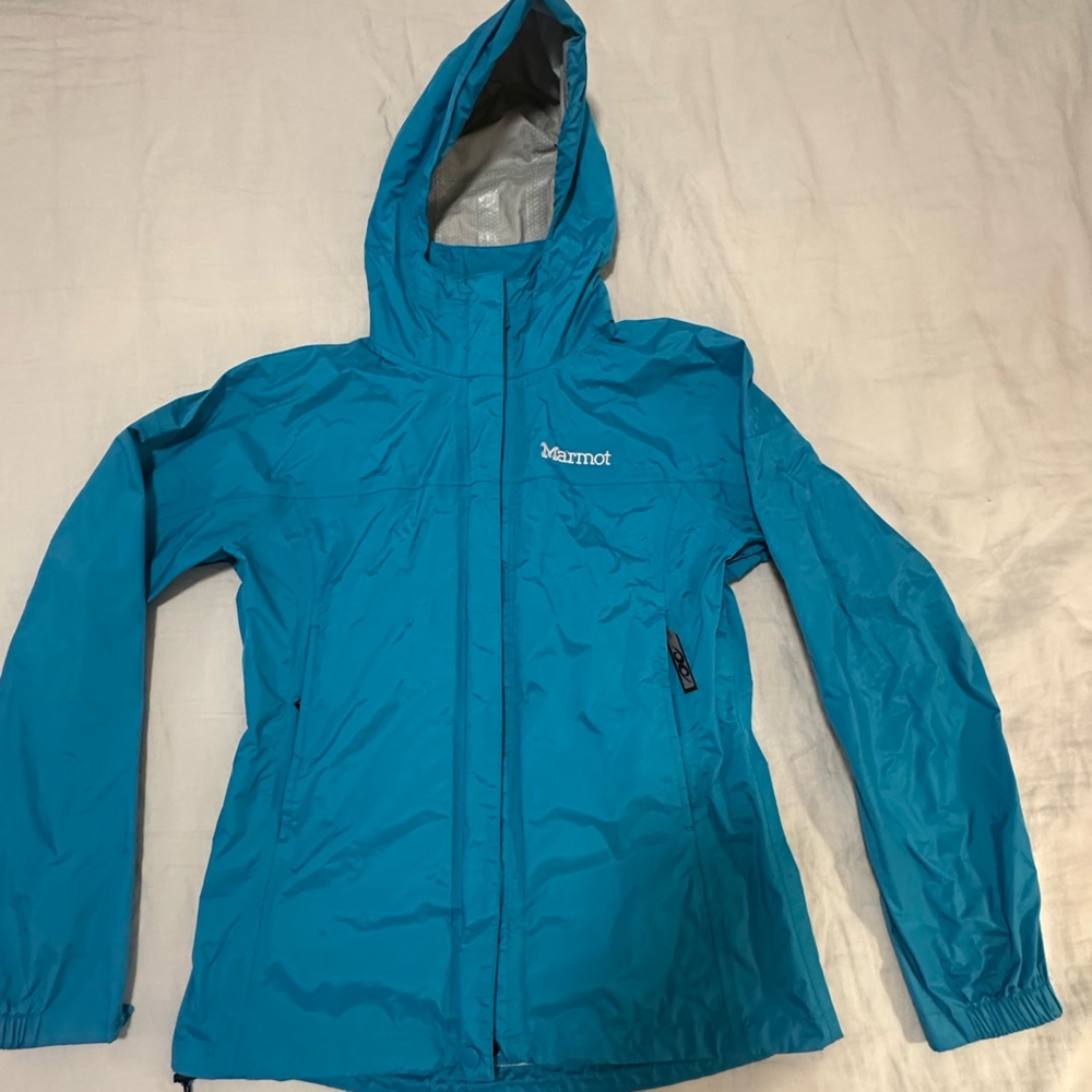 Marmot Teal Hooded Windbreaker